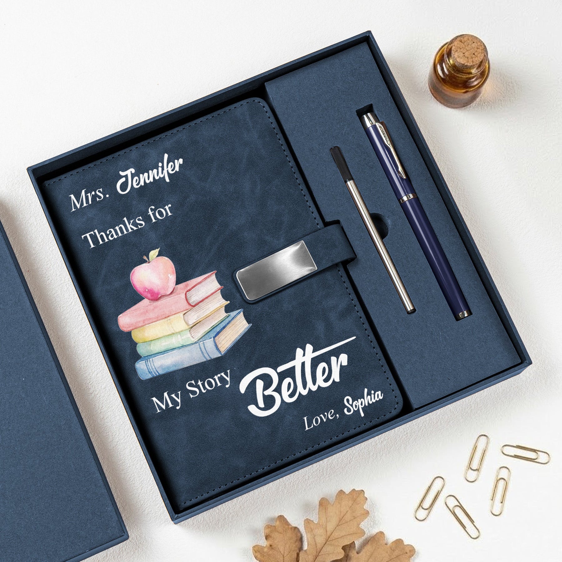 Teacher Thank You End Of Year Appreciation Gift - Personalized Notebook Set