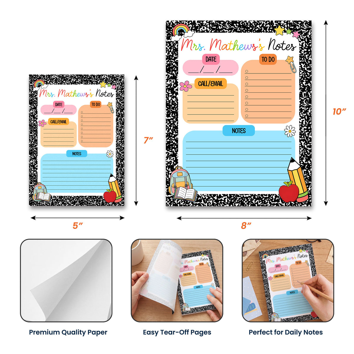 Teacher To Do Note - Personalized Notepad