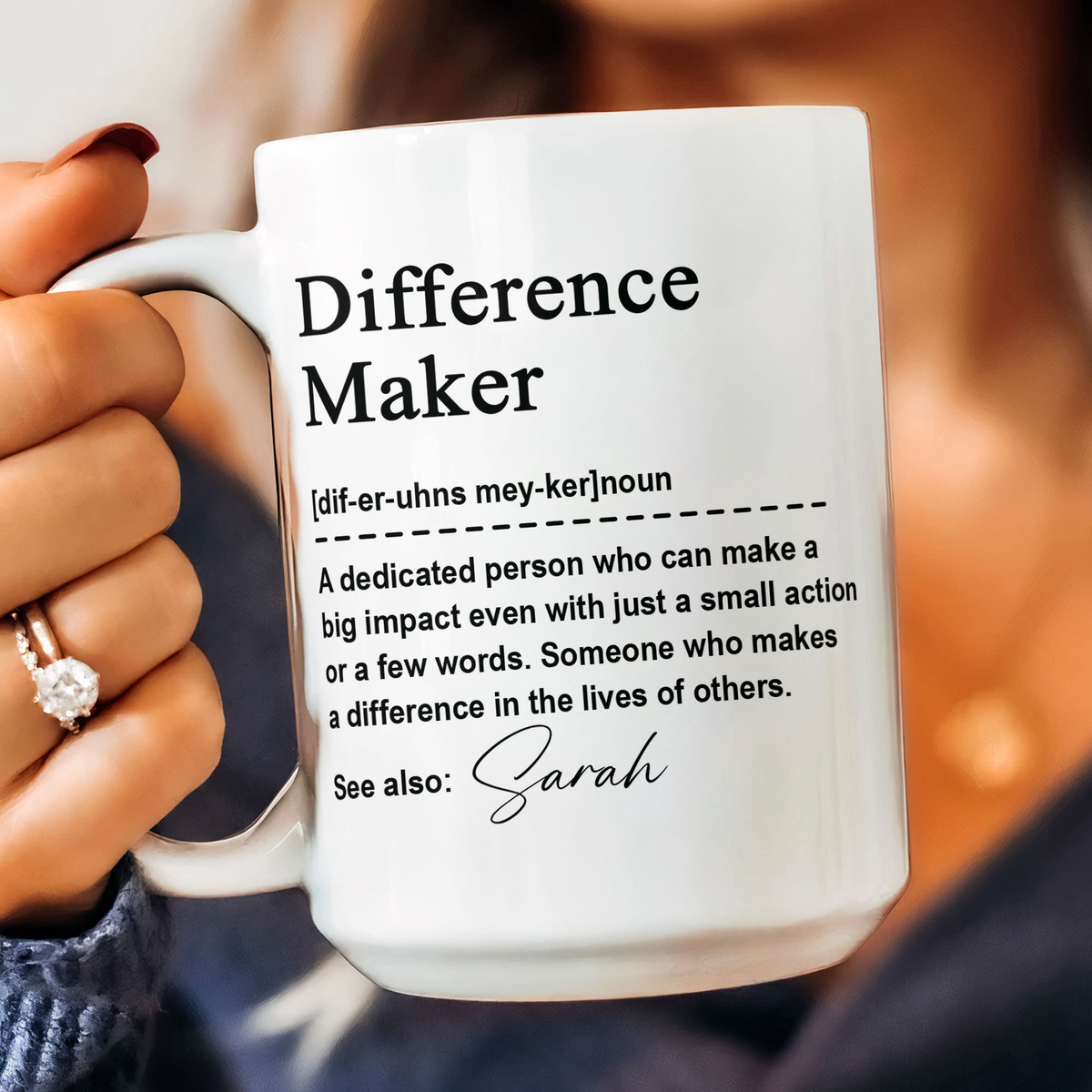 Corporate Gifts Thank You Mug - Difference Maker - Mentor Appreciation For Coworkers, Family, Leader, Boss - Personalized Mug