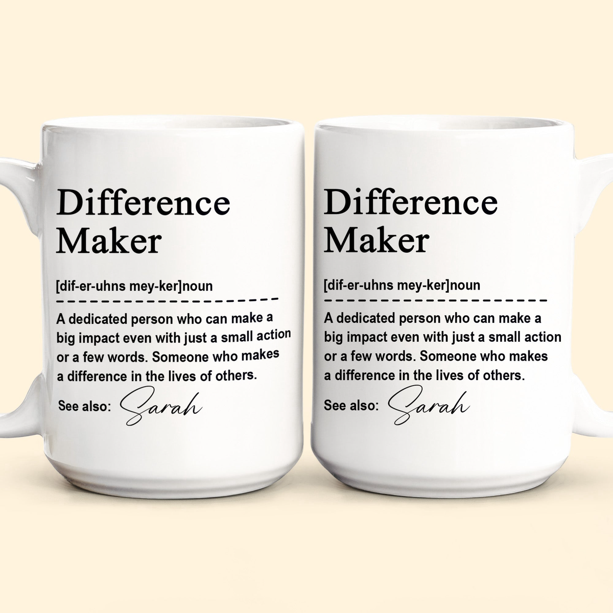 Corporate Gifts Thank You Mug - Difference Maker - Mentor Appreciation For Coworkers, Family, Leader, Boss - Personalized Mug