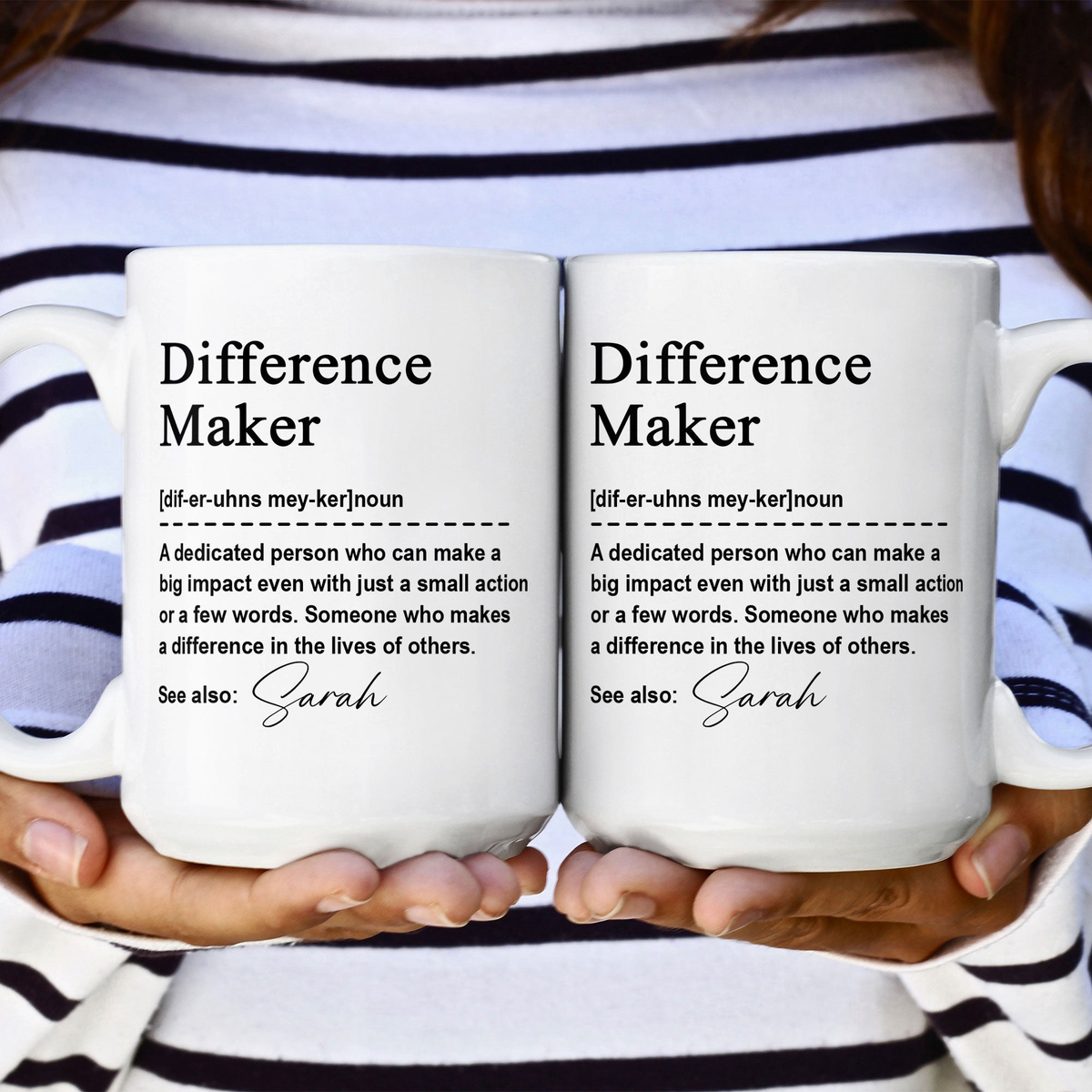 Corporate Gifts Thank You Mug - Difference Maker - Mentor Appreciation For Coworkers, Family, Leader, Boss - Personalized Mug