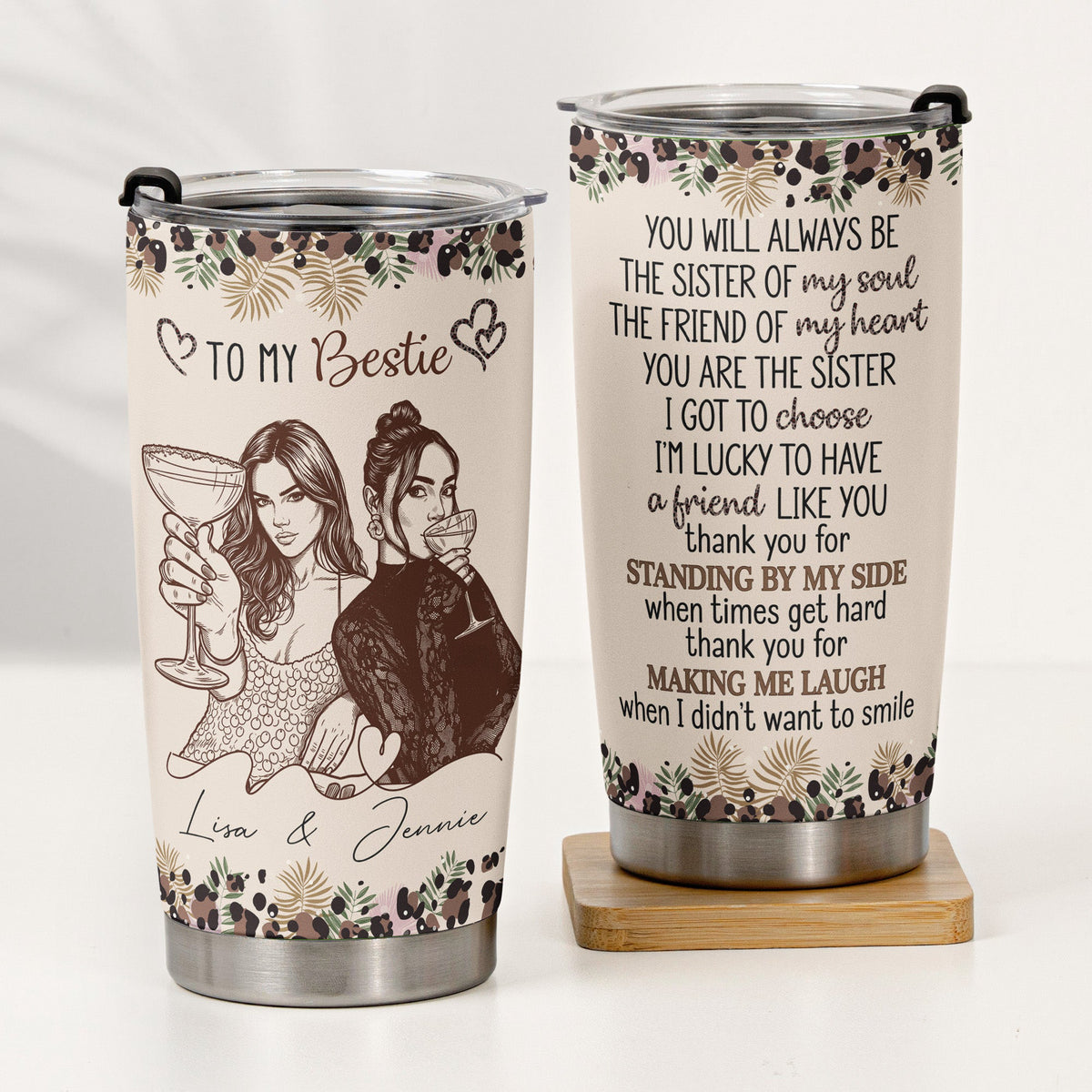 The Sister Of My Soul Friendship Thankyou Gifts - Turn Your Photo Into Art - Personalized Tumbler