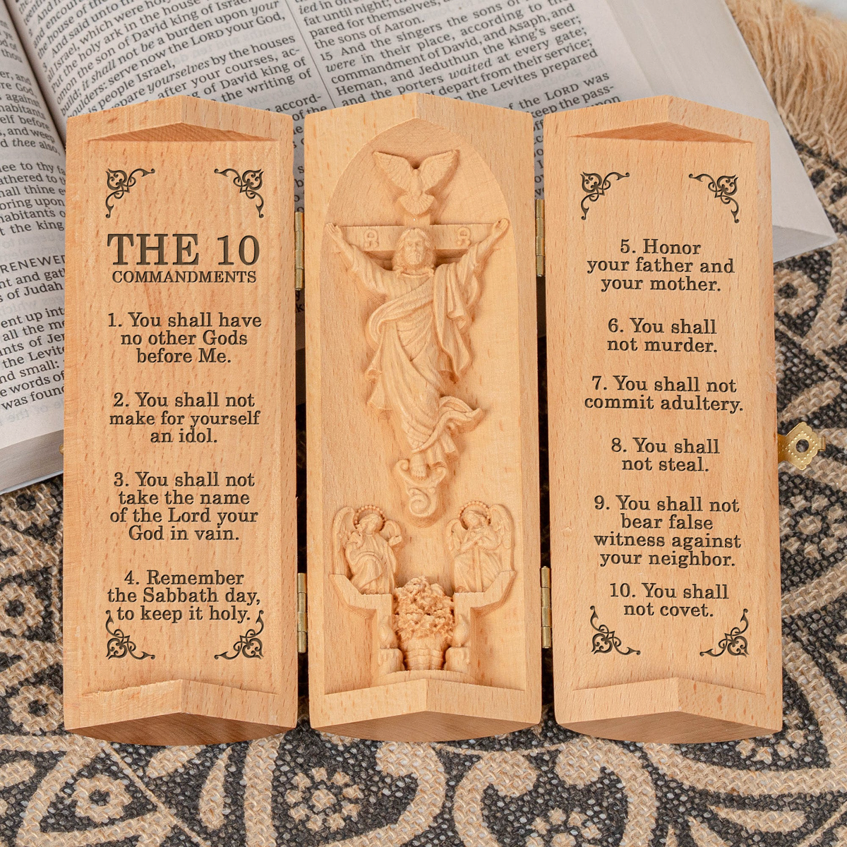 The Ten Commandments - Wooden Plaque