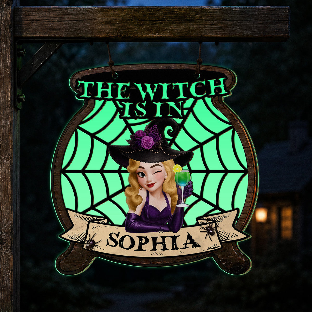 The Witch Is In - Personalized Wood Sign