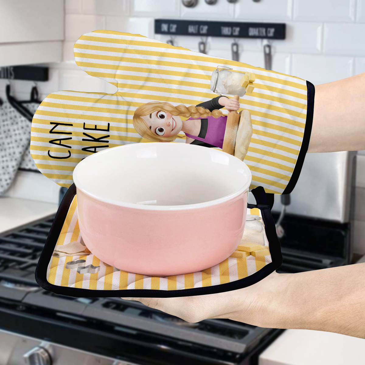 This Btch Can Bake - Funny Gift For Baker, Her, Wife - Personalized Oven Mitts