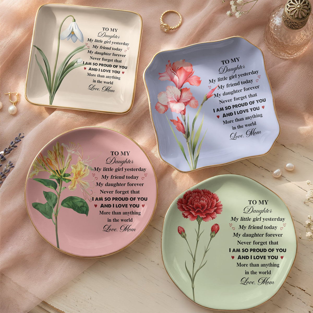 To My Daughter I Am So Proud Of You - Personalized Jewelry Dish