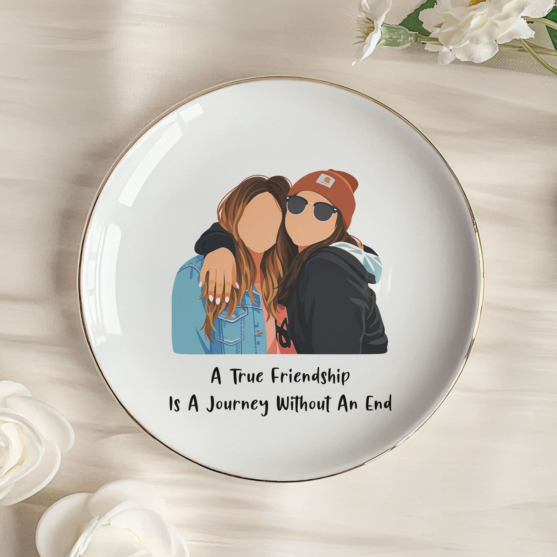 Turn-Photo-Into-Drawing-Best-Friend-Gifts,-Friendship-Thank-You-Gift-Personalized-Jewelry-Dish-8