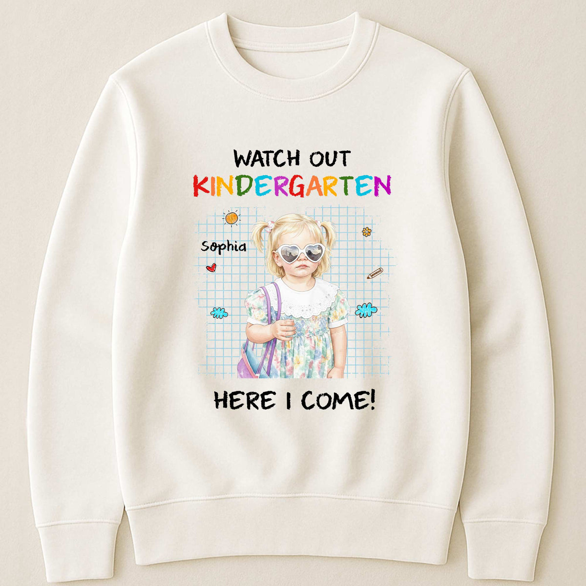 Watch Out School Here I Come Watercolor Style - Personalized Shirt