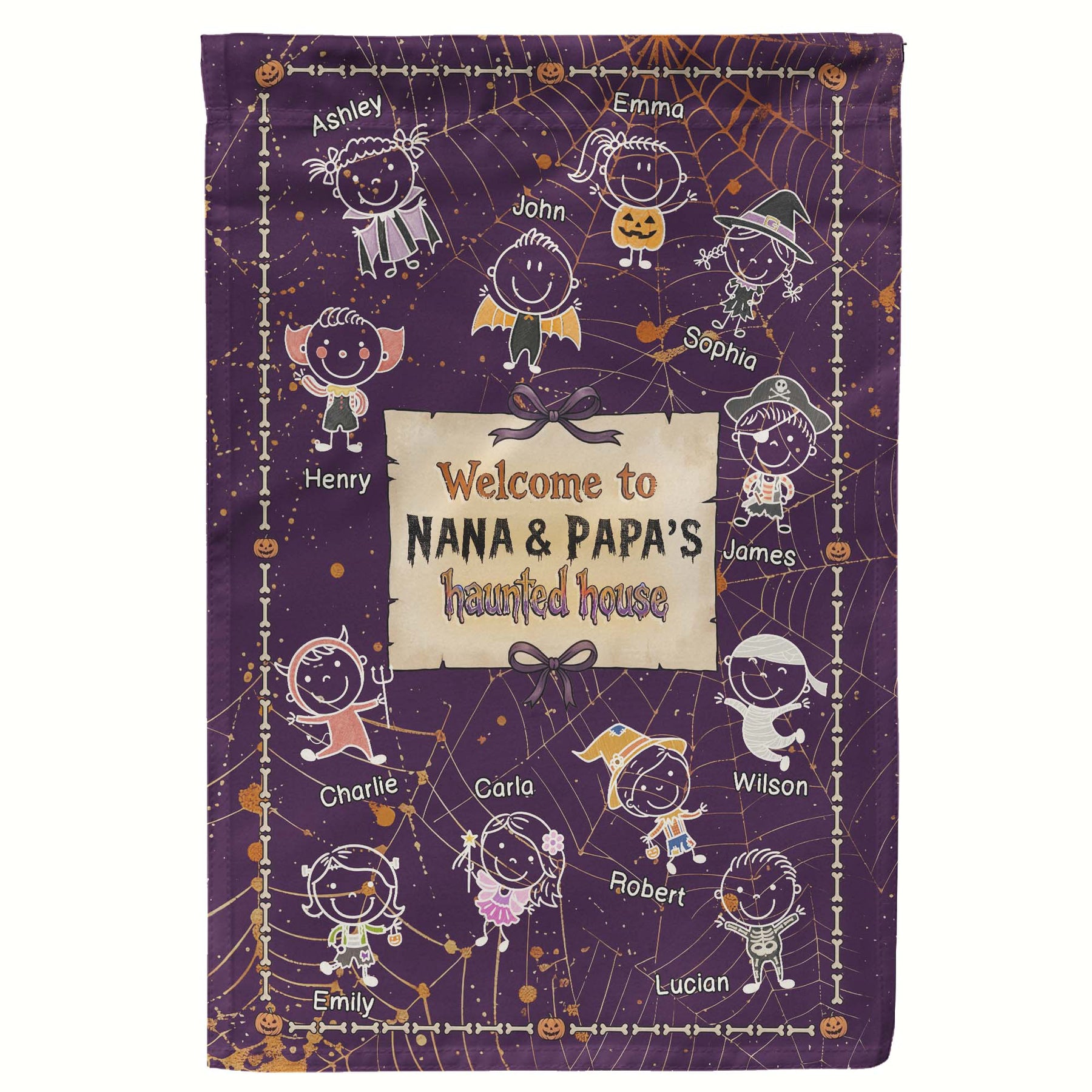 Welcome To Nana & Papa's Haunted House - Personalized Flag