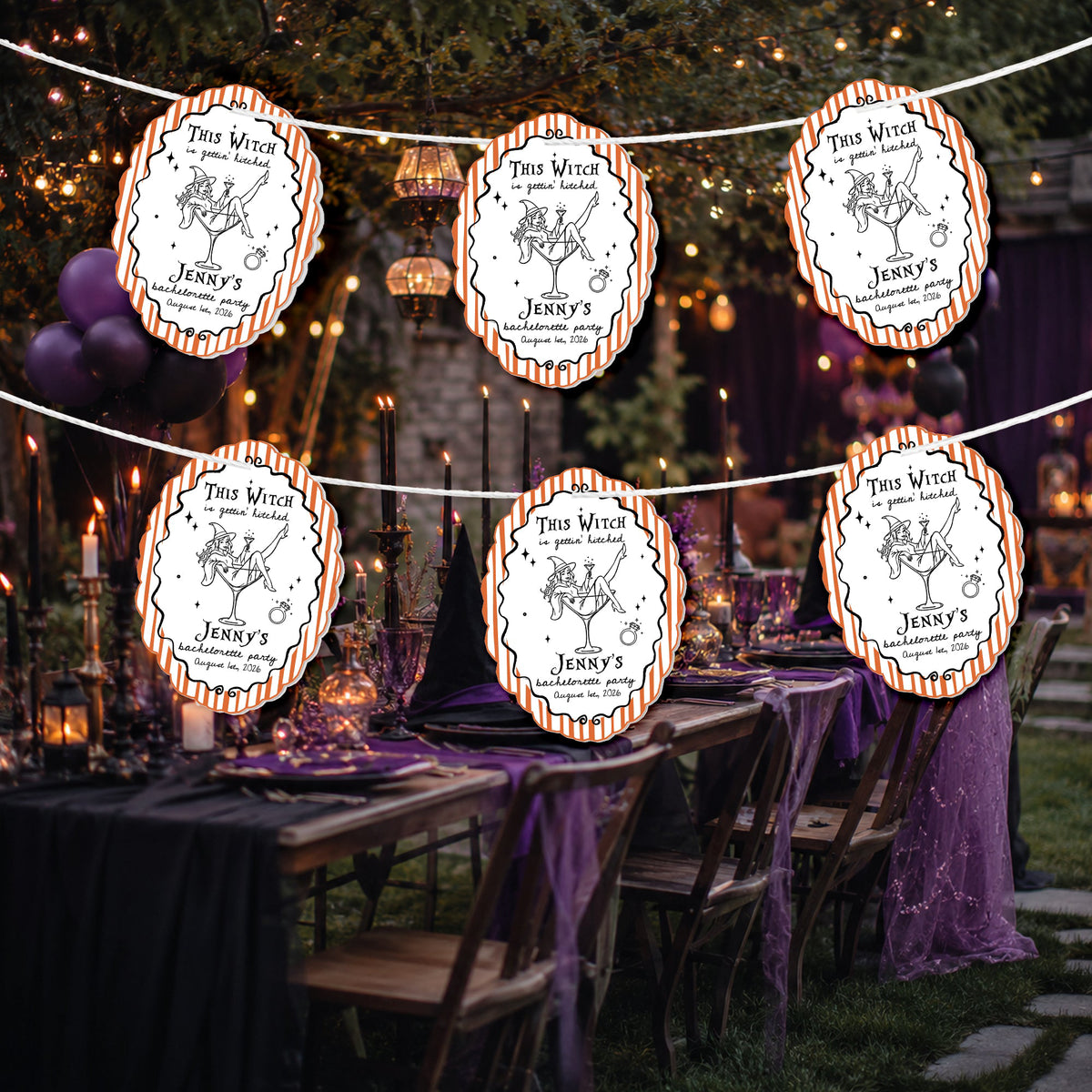 Witches Bachelorette Party - Personalized Garland Banner