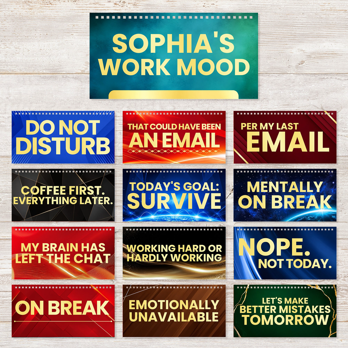 Work Mood Custom Name Gift For Coworker - Personalized Desk Flipbook