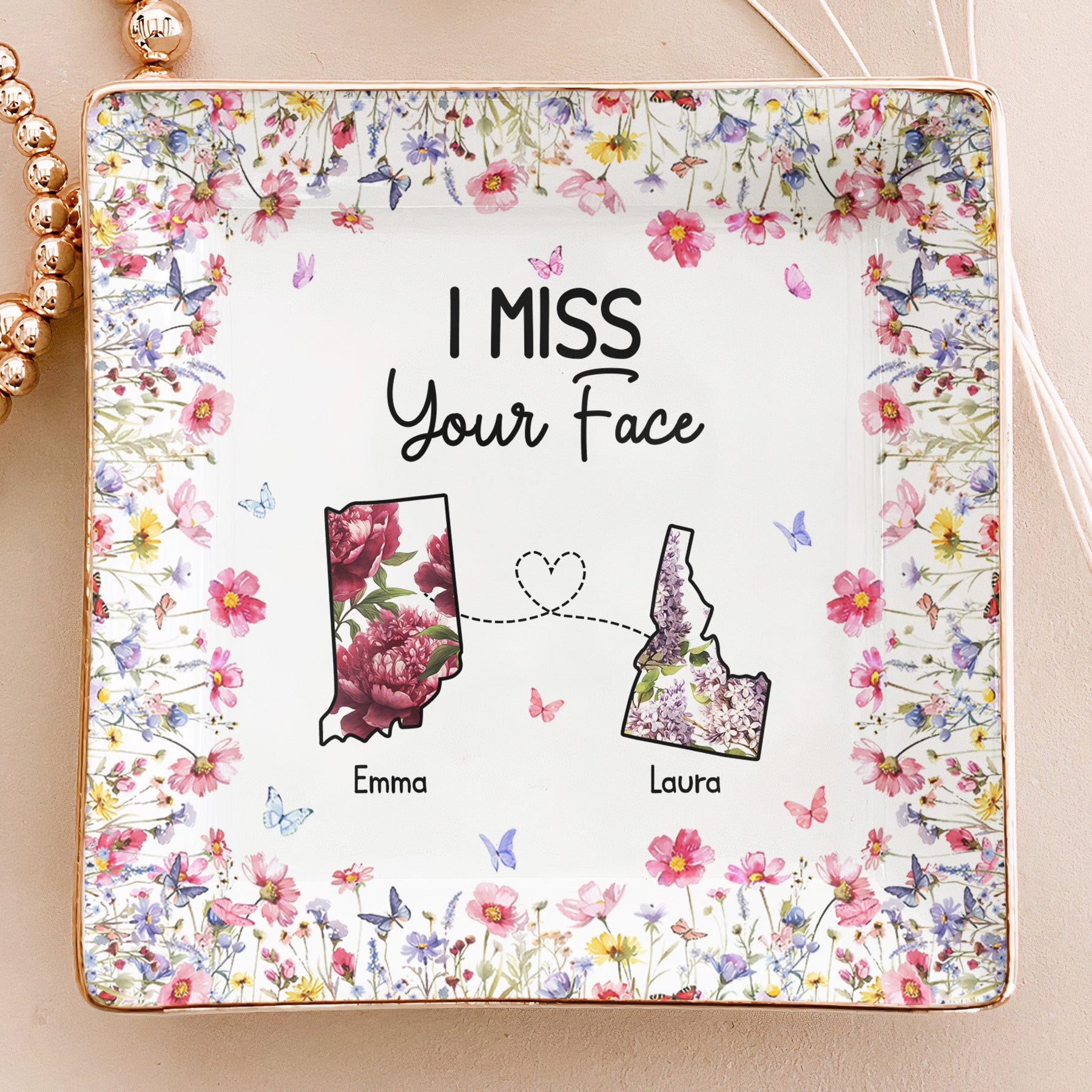 You Seriously Live Too Damn Far From Me Long Distance Custom States - Personalized Jewelry Dish