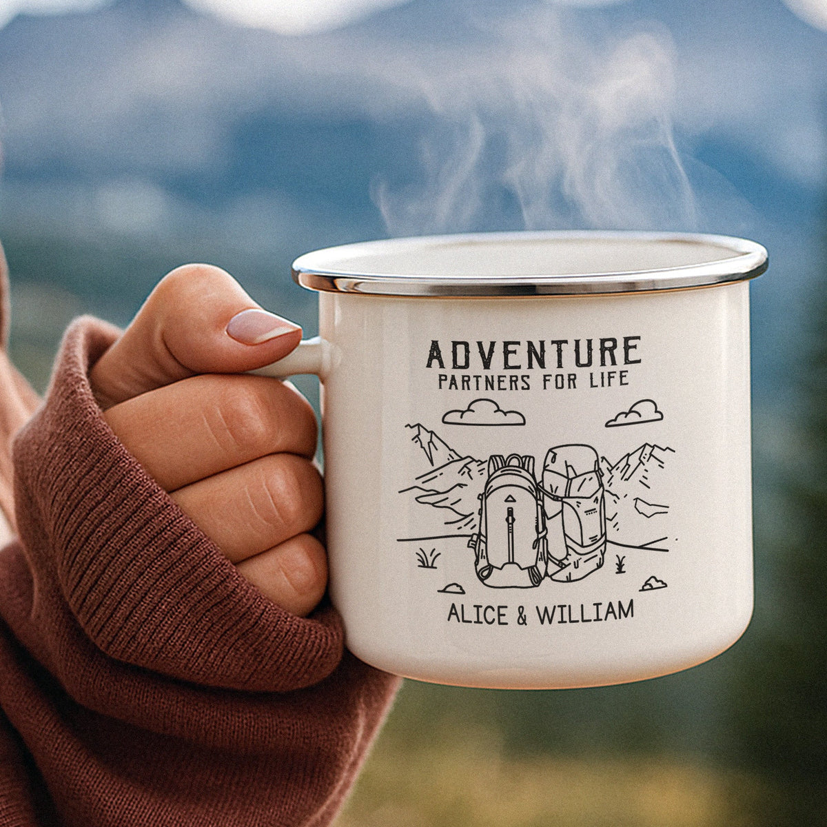 Adventure Partners For Life Camping Mug For Couples - Personalized Mugs
