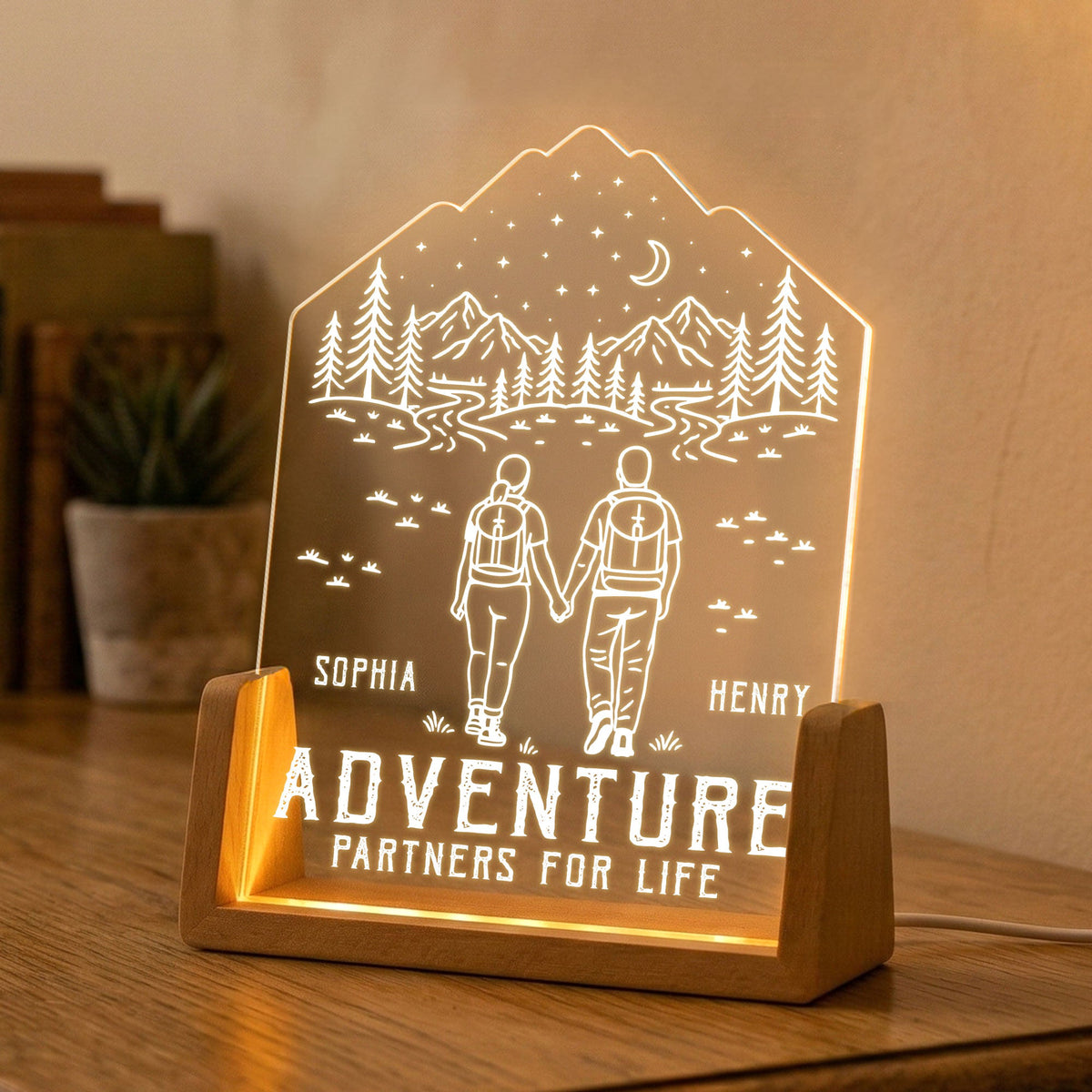 Adventure Partners For Life Couple Gifts - Personalized Night Light