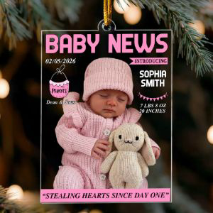 Baby News Magazine For Baby First Christmas - Personalized Ornament