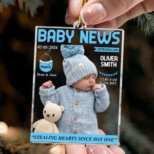 Baby News Magazine For Baby First Christmas - Personalized Ornament