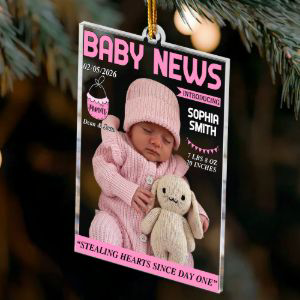 Baby News Magazine For Baby First Christmas - Personalized Ornament