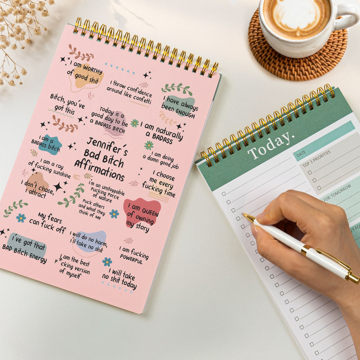 Bad BTch Affirmations - For Coworkers, Friends, Self Gift - Custom Planner