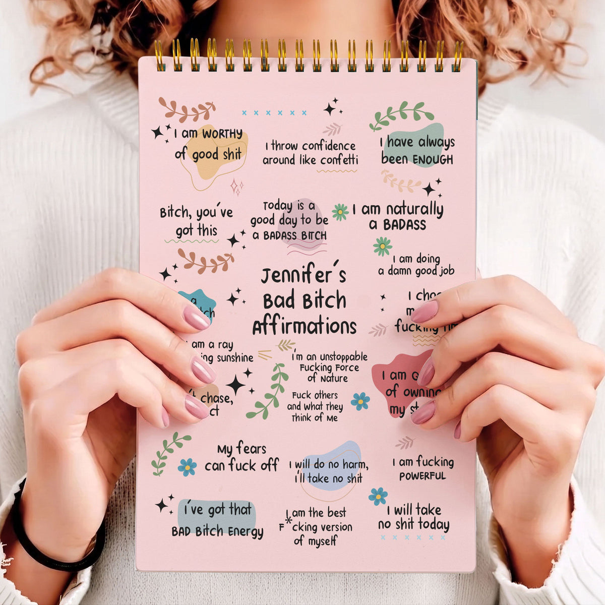 Bad BTch Affirmations - For Coworkers, Friends, Self Gift - Custom Planner