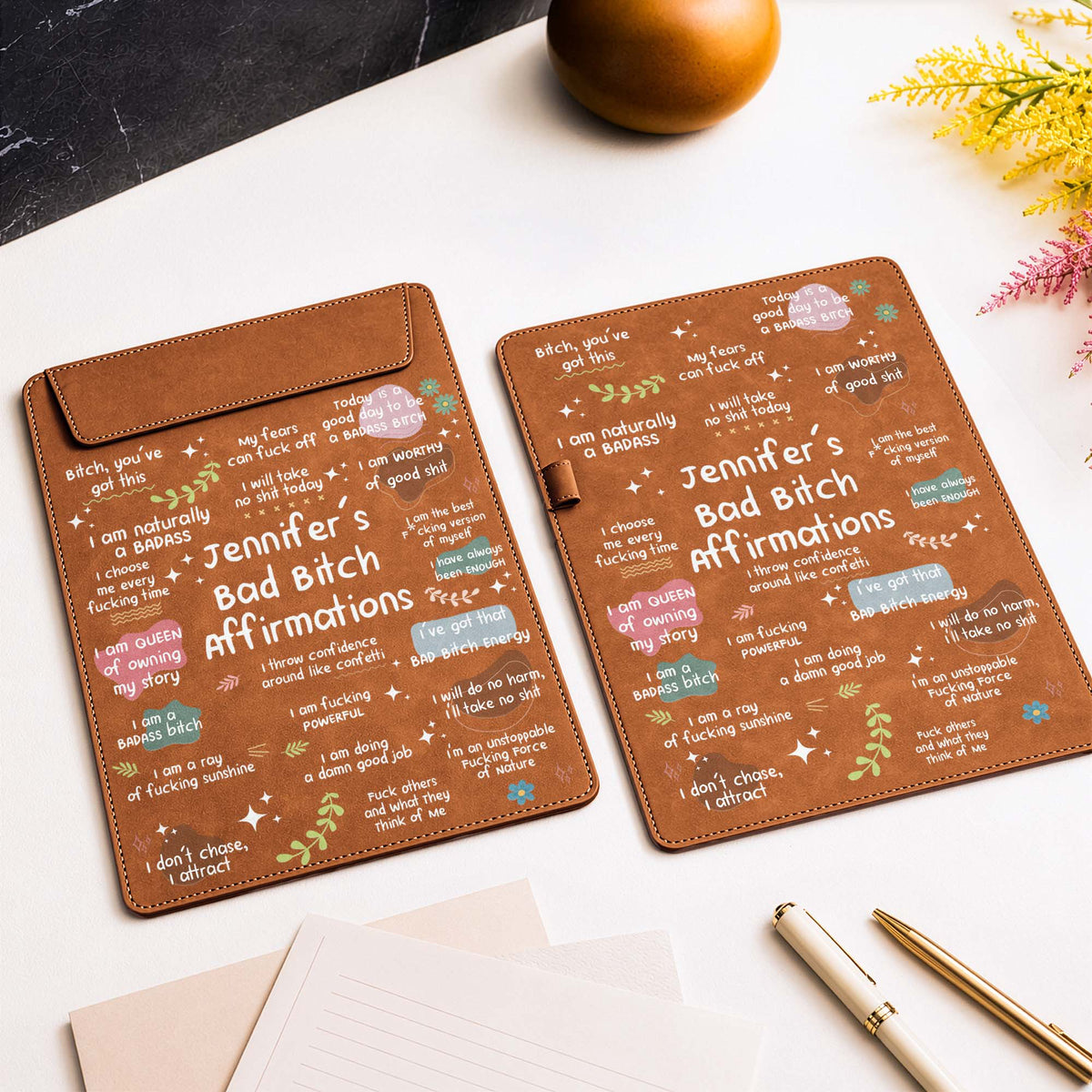 Bad B*tch Affirmations - For Coworkers, Friends, Self Gift - Personalized Clipboard