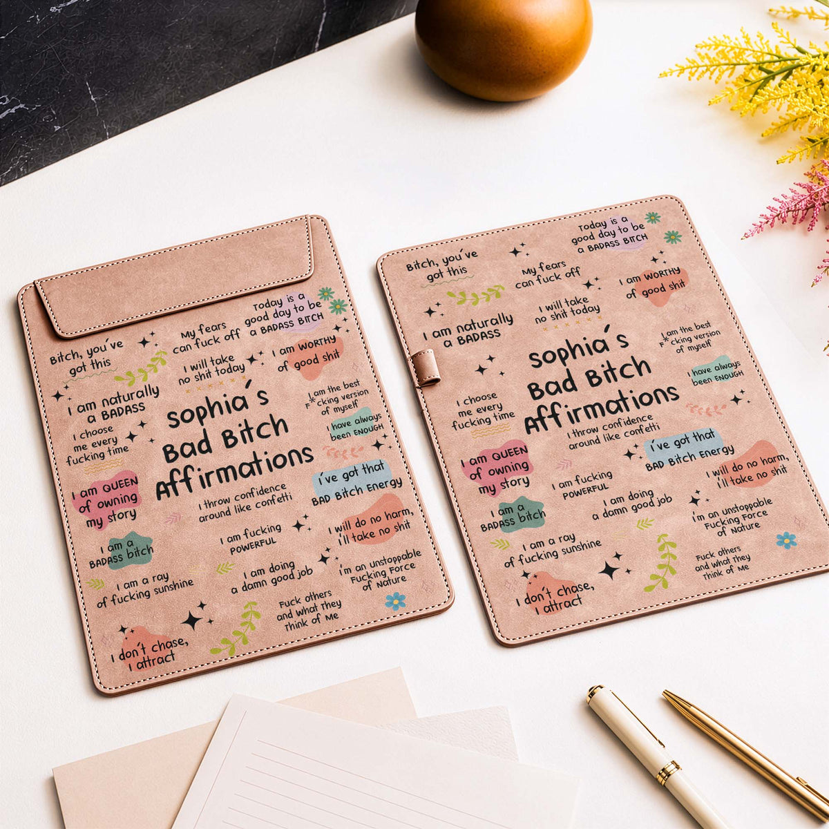 Bad B*tch Affirmations - For Coworkers, Friends, Self Gift - Personalized Clipboard