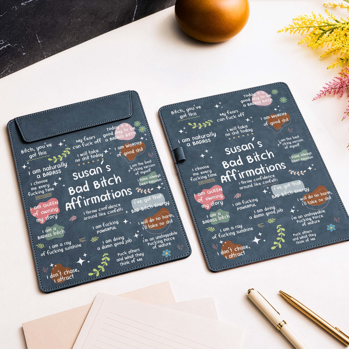Bad B*tch Affirmations - For Coworkers, Friends, Self Gift - Personalized Clipboard