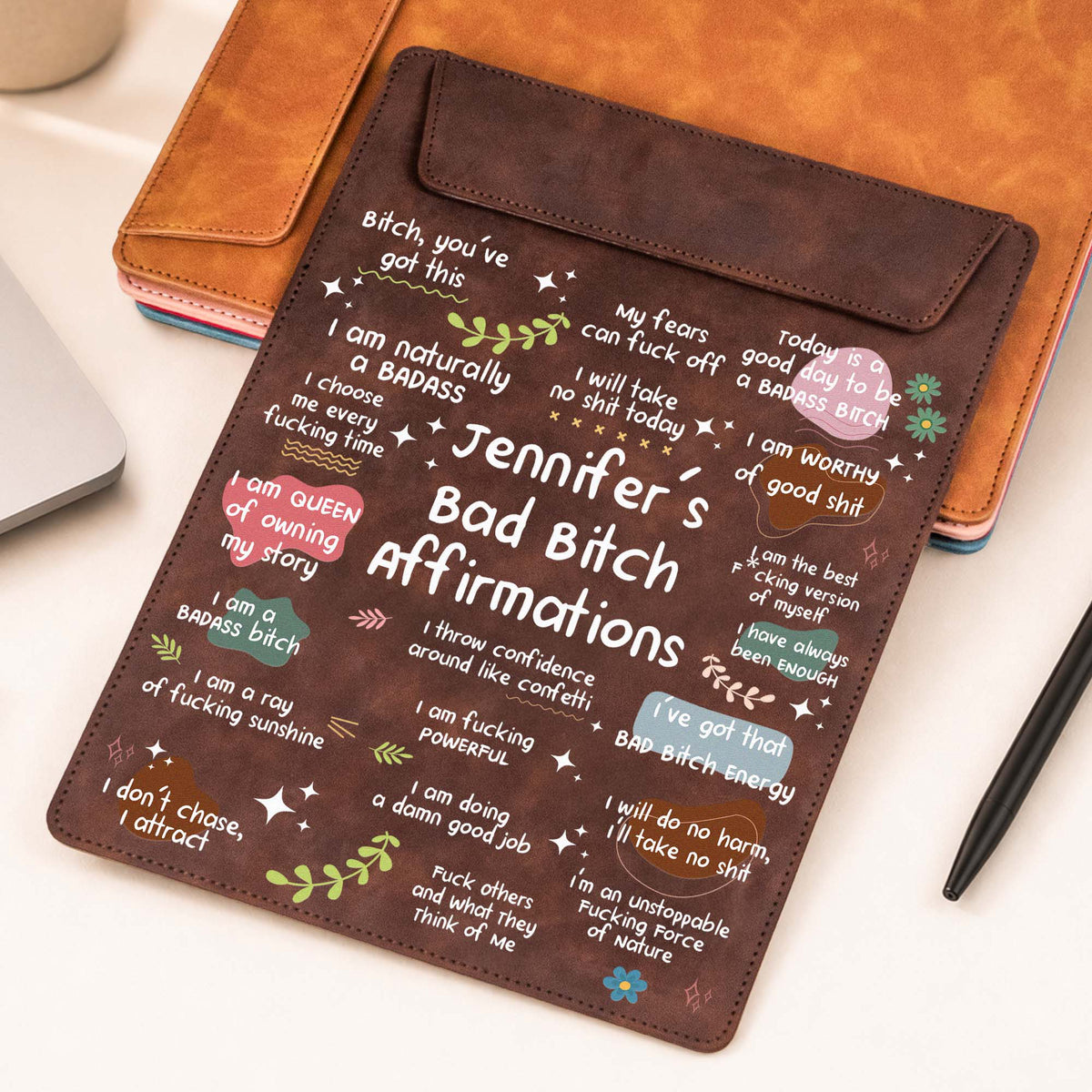 Bad B*tch Affirmations - For Coworkers, Friends, Self Gift - Personalized Clipboard
