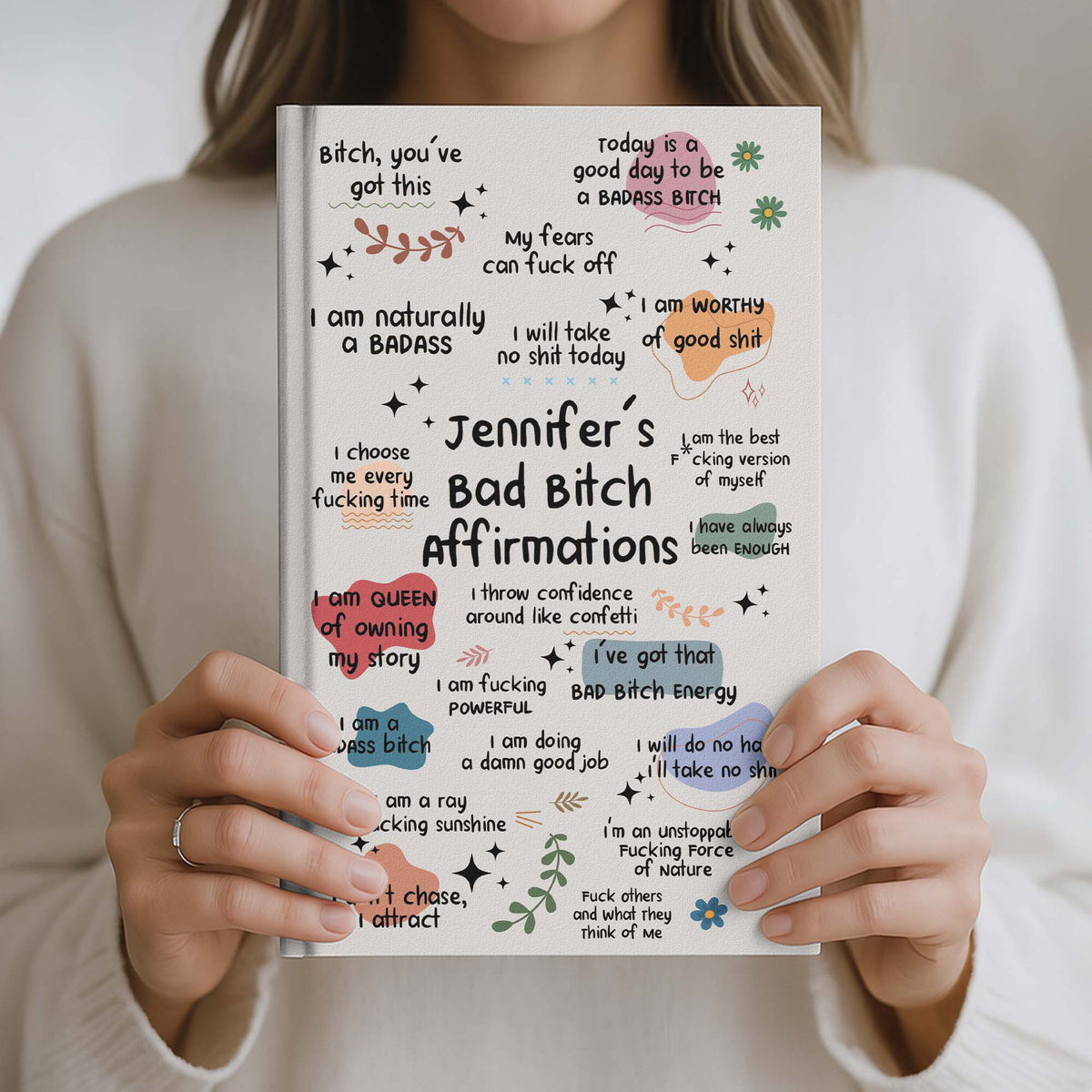 Bad B*tch Affirmations - For Coworkers, Friends, Self Gift - Personalized Journal