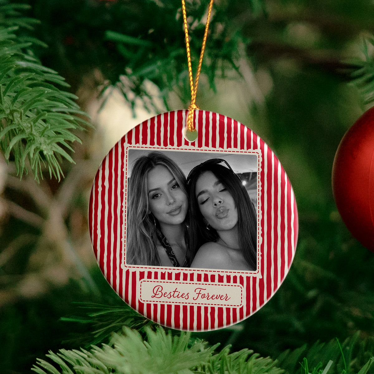 Best Friend Photo Ornament - Birthday Gifts For Bestie, Sister - Personalized Ornament