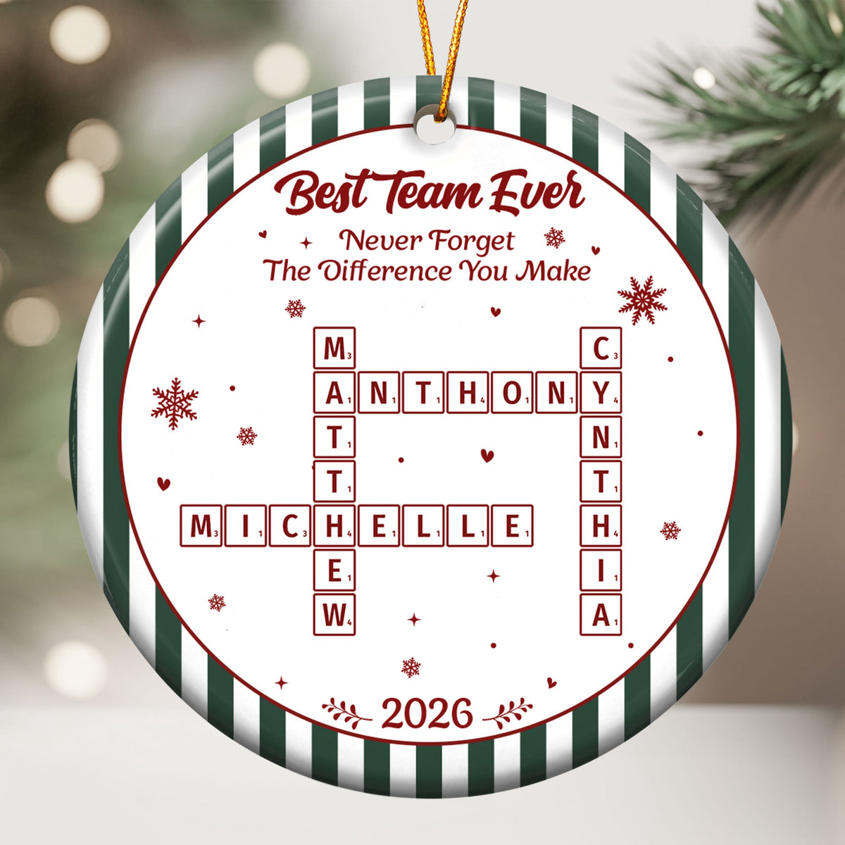 Best Team Ever Scrabble Words Christmas Gifts For Coworkers - Personalized Ornament