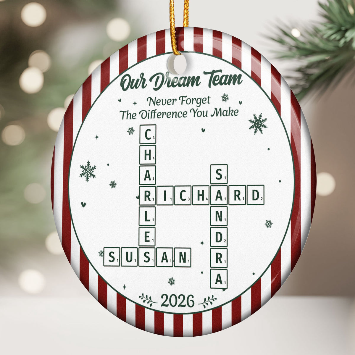 Best Team Ever Scrabble Words Christmas Gifts For Coworkers - Personalized Ornament
