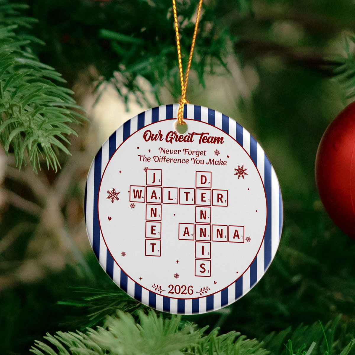 Best Team Ever Scrabble Words Christmas Gifts For Coworkers - Personalized Ornament