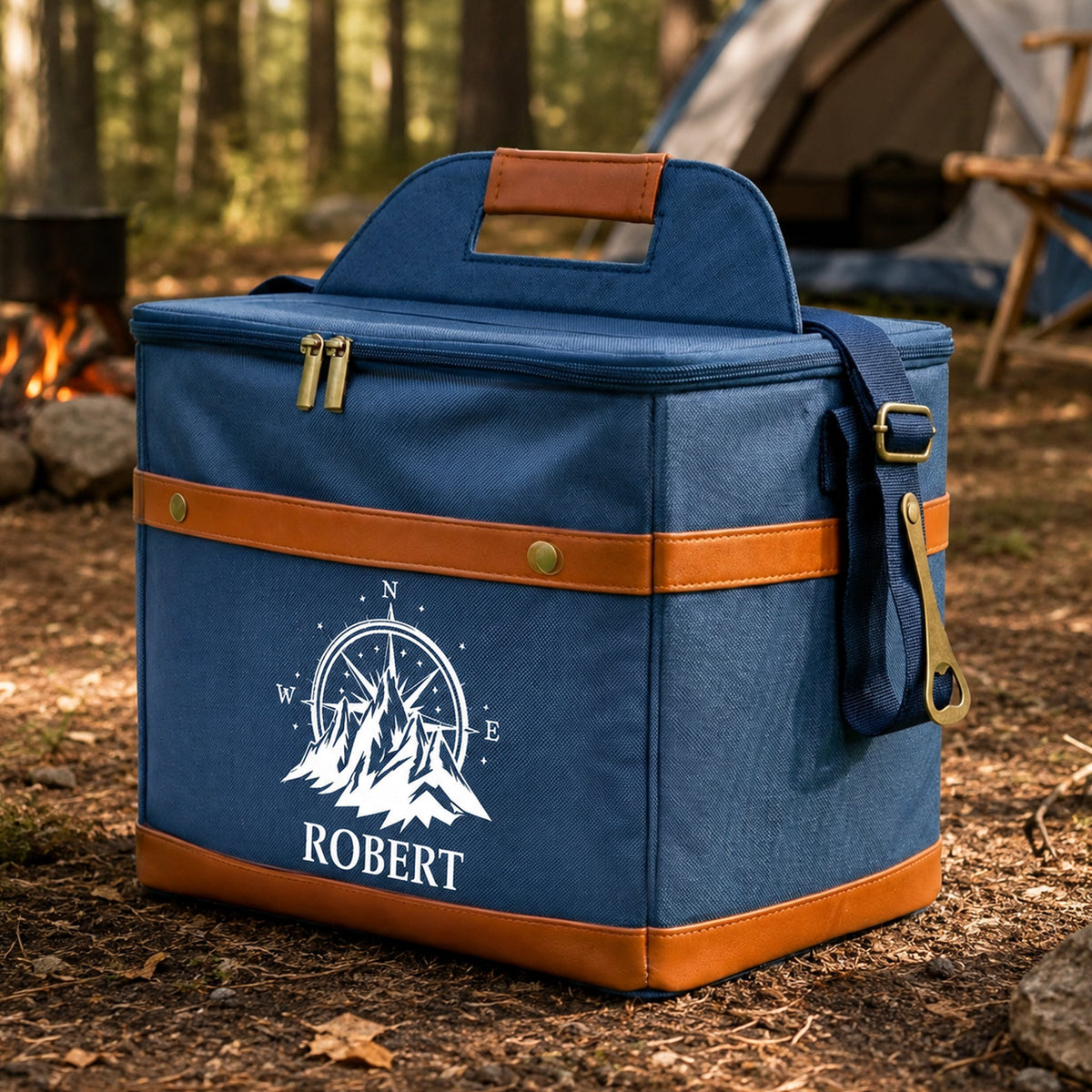 Camping, Forest, Mountain Custom Name, Monogram - Personalized Cooler Bag