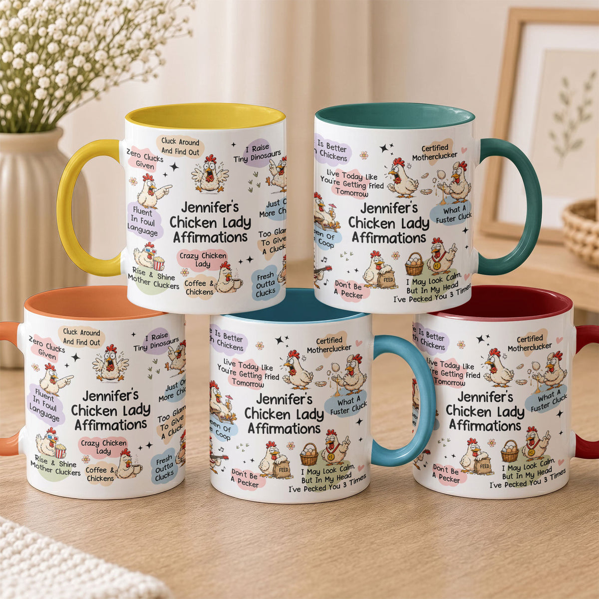Chicken Lady Affirmation Mug - Gift For Chicken Lovers - Personalized Mug