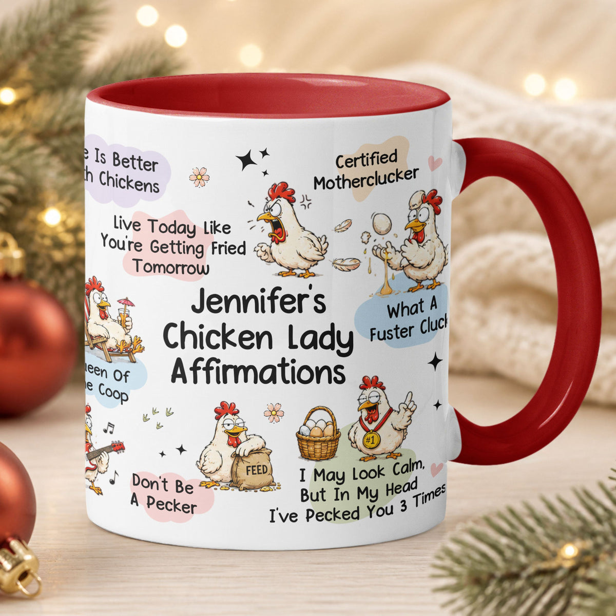 Chicken Lady Affirmation Mug - Gift For Chicken Lovers - Personalized Mug