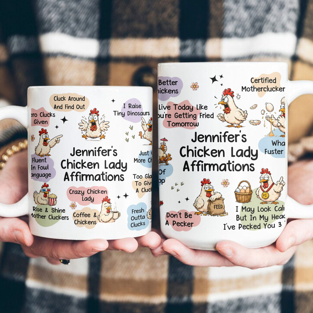 Chicken Lady Affirmation Mug - Gift For Chicken Lovers - Personalized Mug