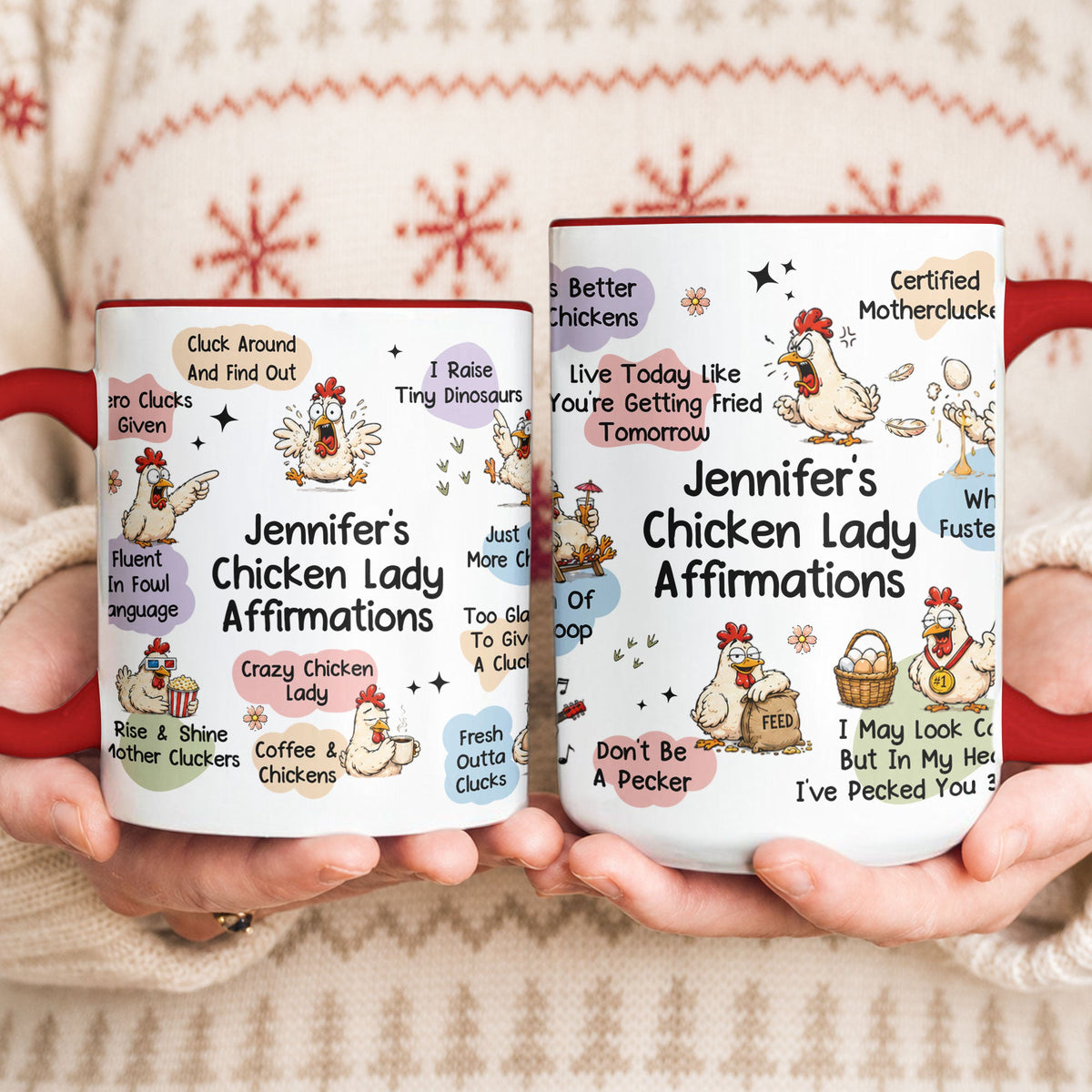 Chicken Lady Affirmation Mug - Gift For Chicken Lovers - Personalized Mug