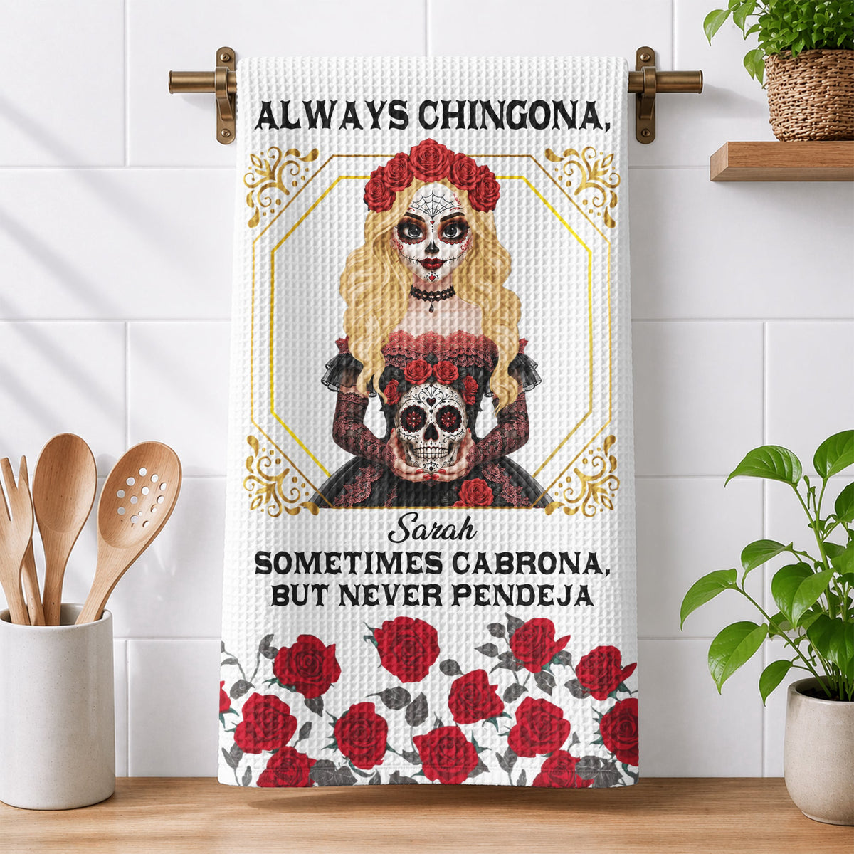 Chingona Como Mi Madre Mexican Latino - Personalized Kitchen Towel