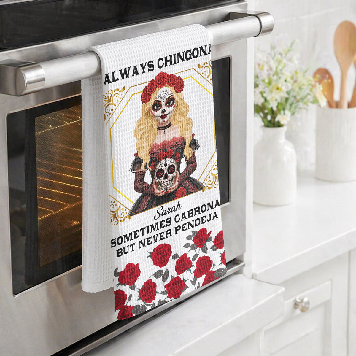 Chingona Como Mi Madre Mexican Latino - Personalized Kitchen Towel
