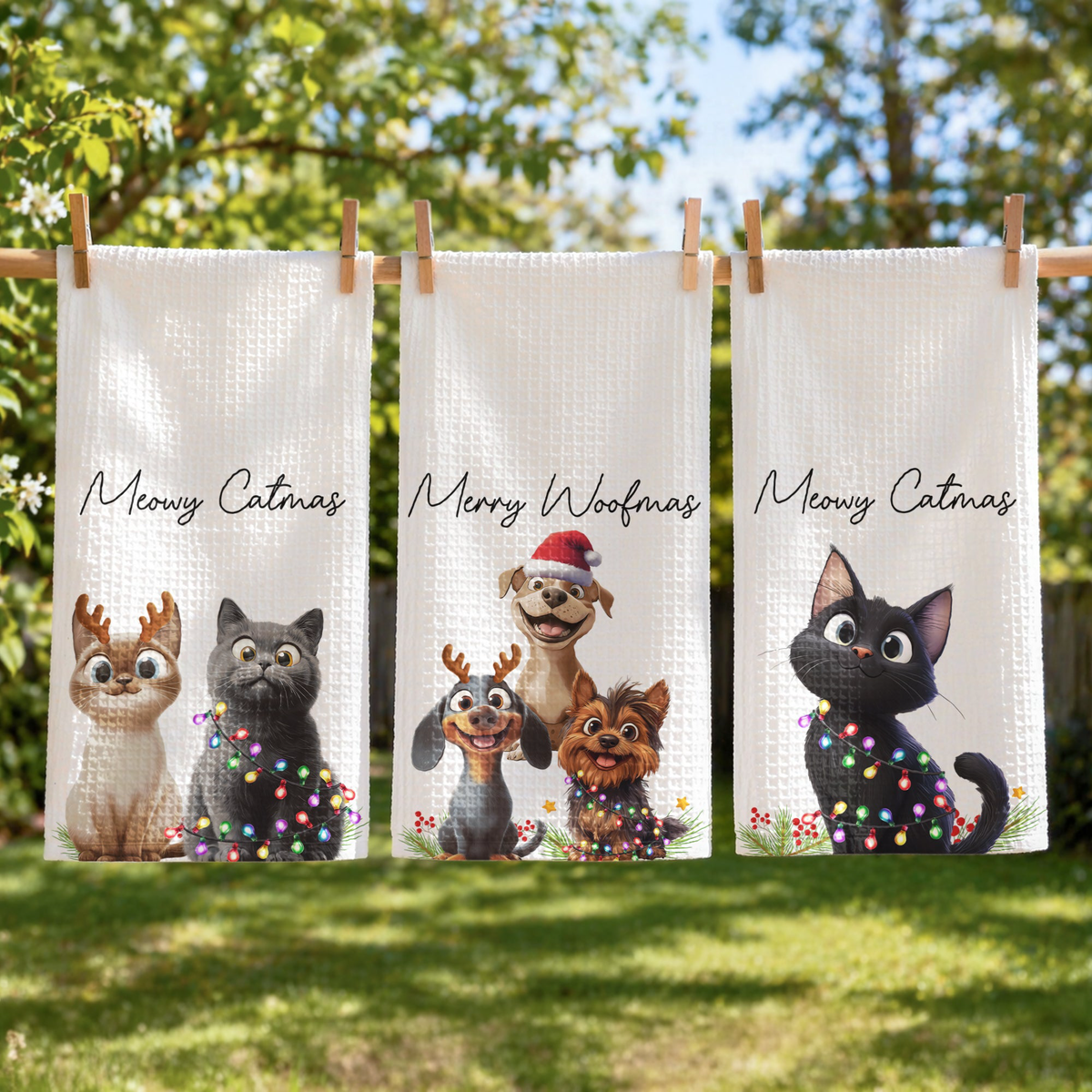Christmas Gift For Dog Cat Pet Lover, Housewarming Gift Hostess Gift Kitchen Decor - Personalized Kitchen Towel