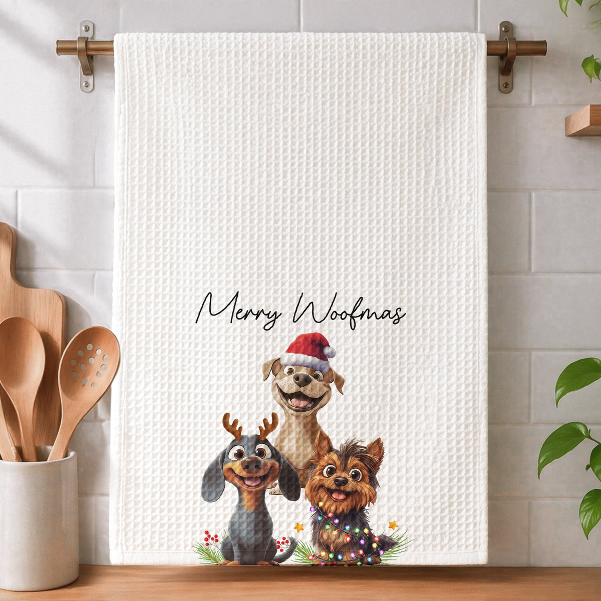 Christmas Gift For Dog Cat Pet Lover, Housewarming Gift Hostess Gift Kitchen Decor - Personalized Kitchen Towel