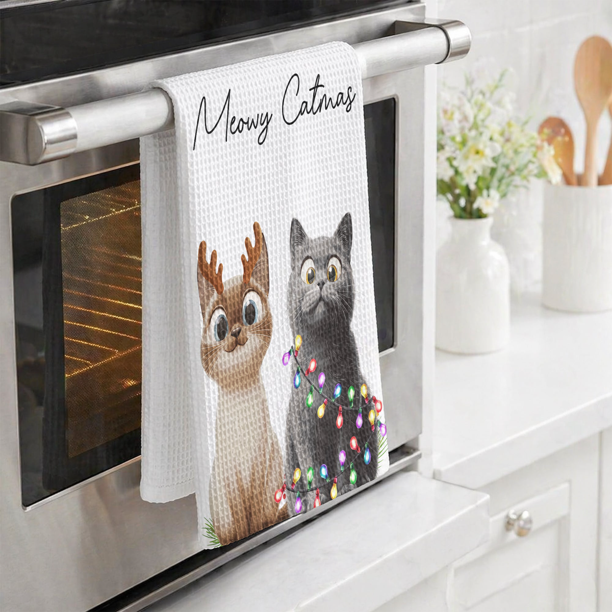 Christmas Gift For Dog Cat Pet Lover, Housewarming Gift Hostess Gift Kitchen Decor - Personalized Kitchen Towel