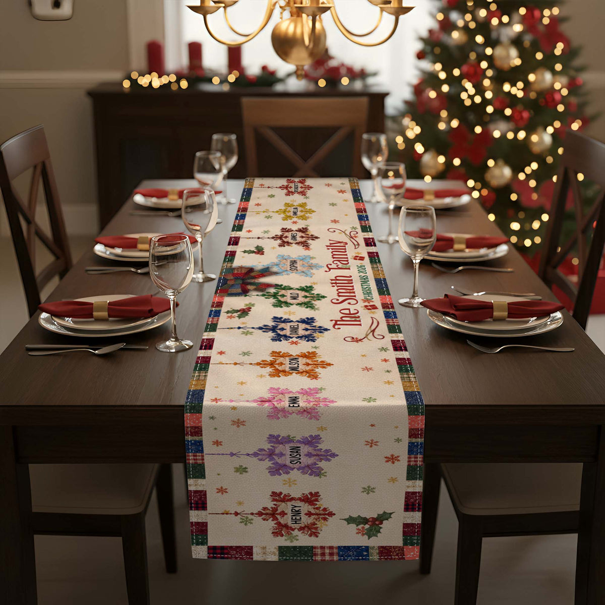 christmas-together-custom-family-name-snowflake-patchwork-effect-mantel-scarf-fireplace-scarf-personalized-table-runner-3