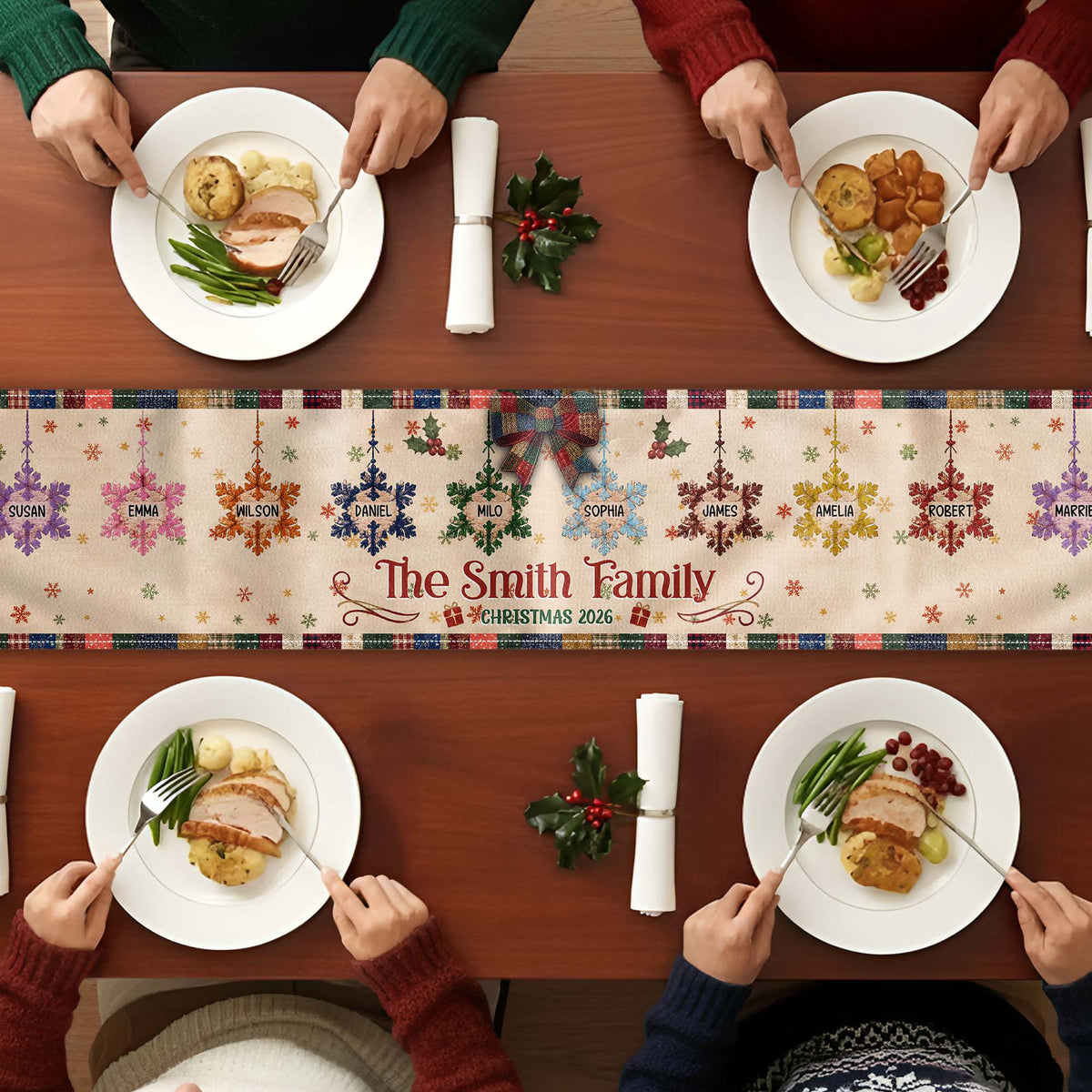 christmas-together-custom-family-name-snowflake-patchwork-effect-mantel-scarf-fireplace-scarf-personalized-table-runner-4