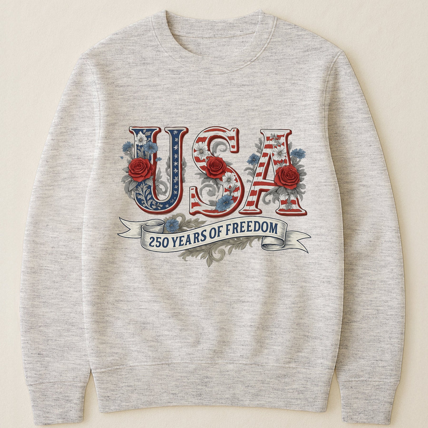 USA Floral 250 Years Of Freedom Vintage - Shirt