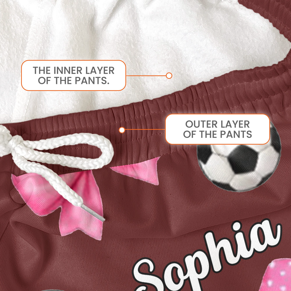 Coquette Bow Soccer Custom Name, Number Gift For Soccer Player, Soccer Team - Personalized Lounge Pants