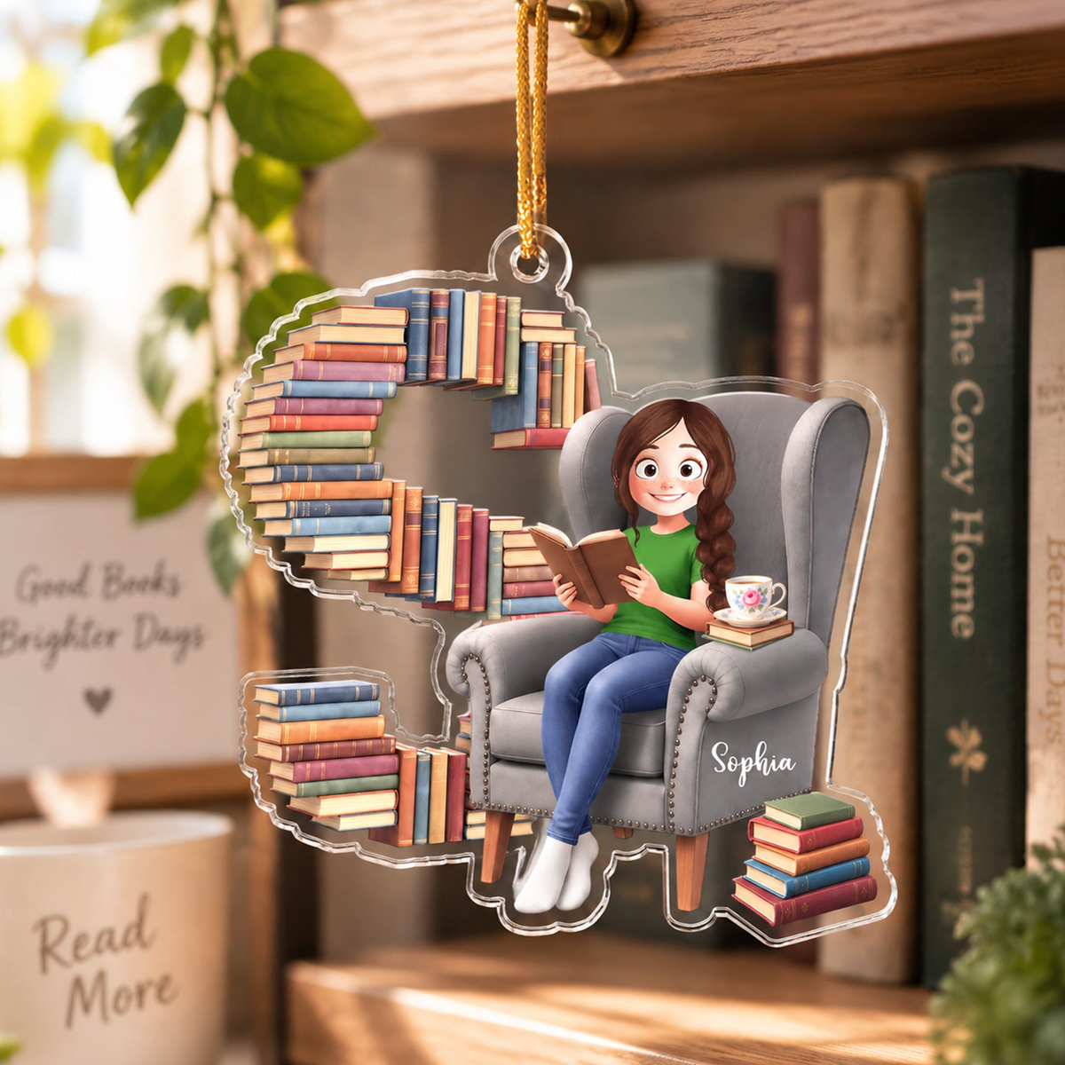 Custom Alphabet Book Christmas Gift For Book Girlie, Book Lover - Personalized Ornament