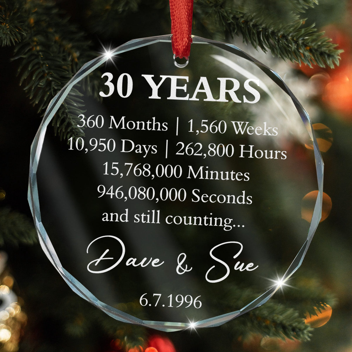 Custom Anniversary Counting Time, Custom Year For Couples, Him, Her, Parents - Personalized Ornament