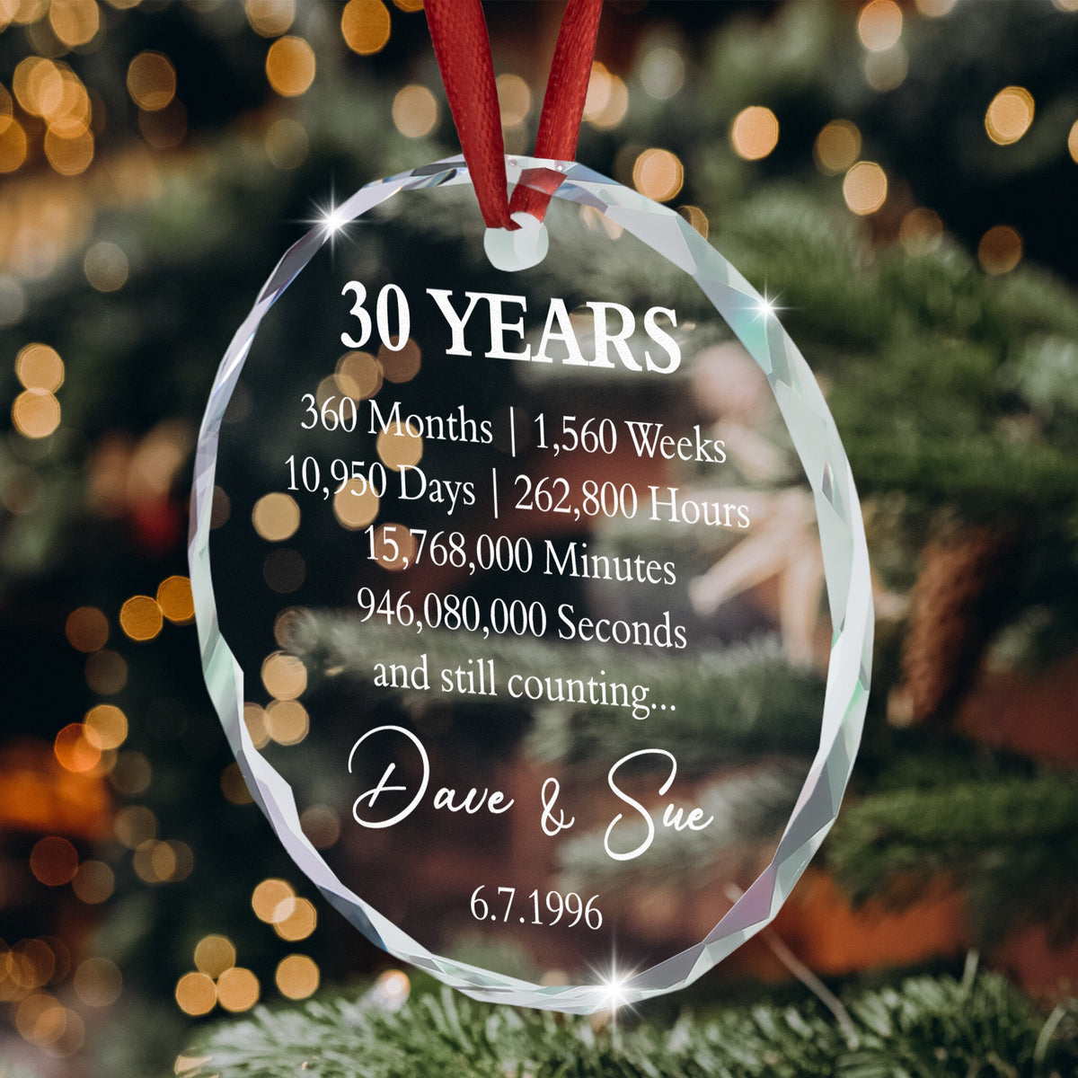 Custom Anniversary Counting Time, Custom Year For Couples, Him, Her, Parents - Personalized Ornament