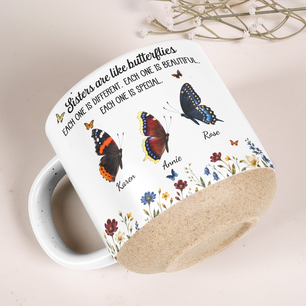 Custom Birth Month Butterflies Gift For Sister Friend Sibling - Personalized Mug
